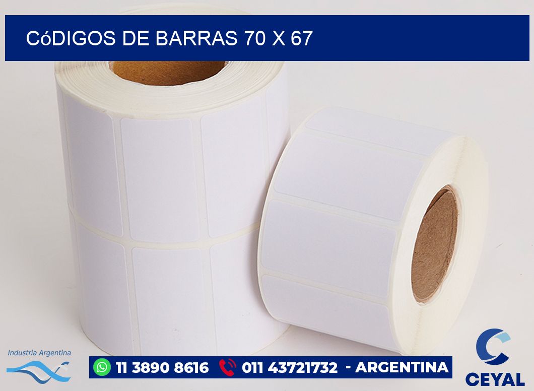 Códigos de Barras 70 x 67