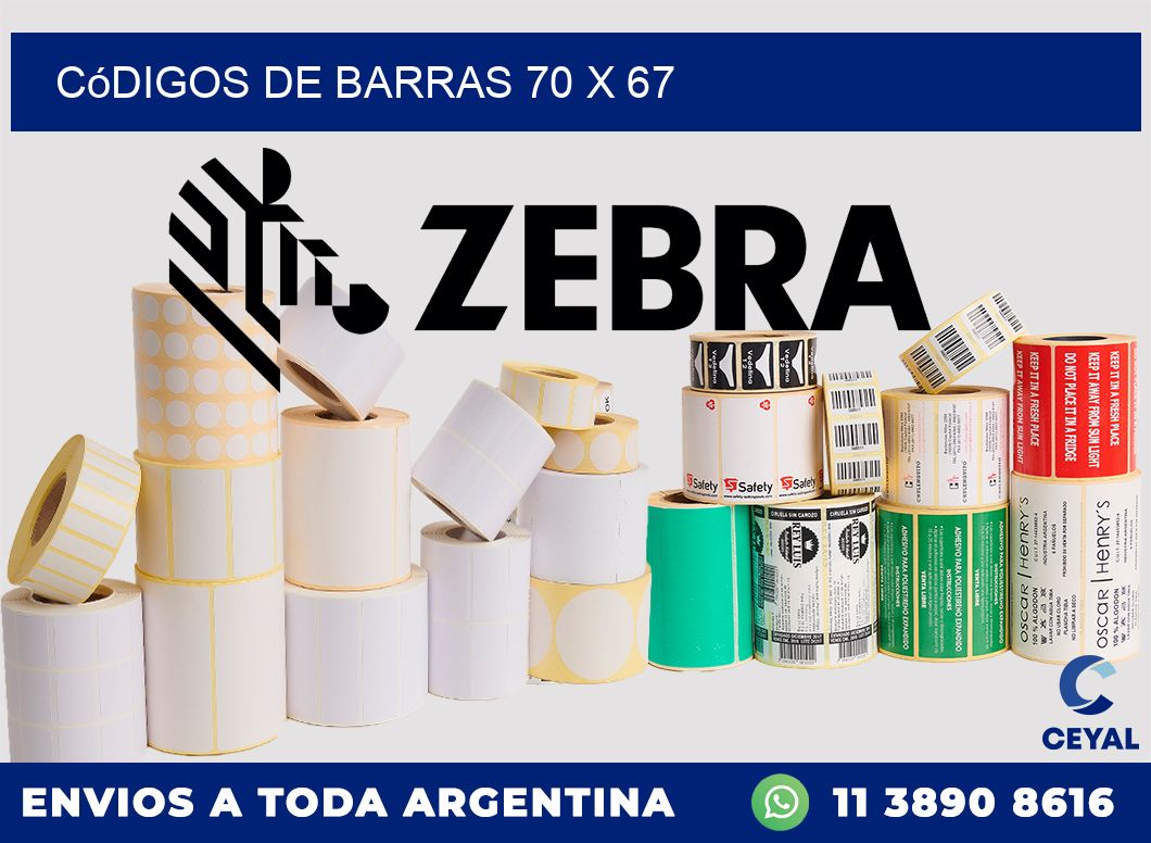 Códigos de Barras 70 x 67