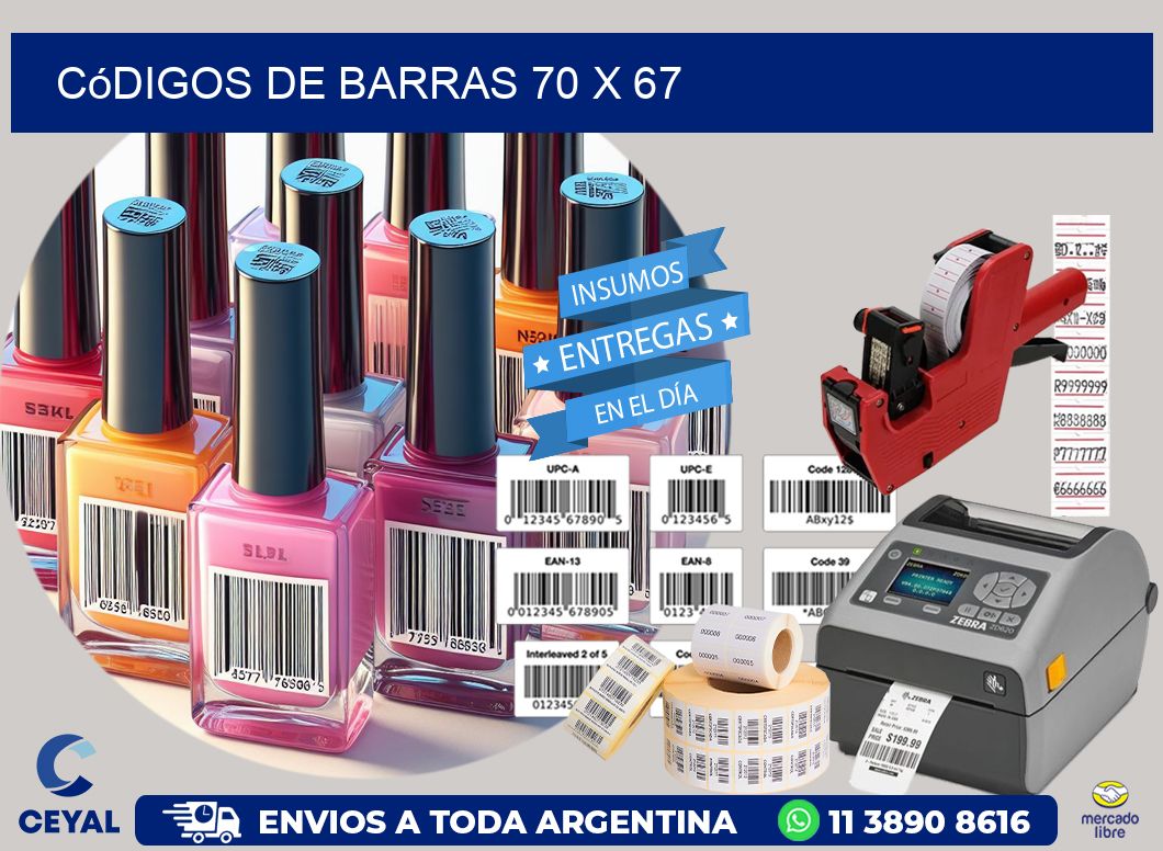 Códigos de Barras 70 x 67