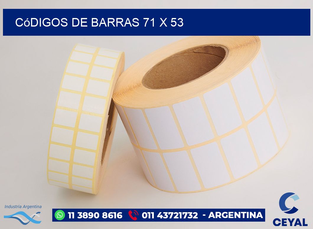 Códigos de Barras 71 x 53