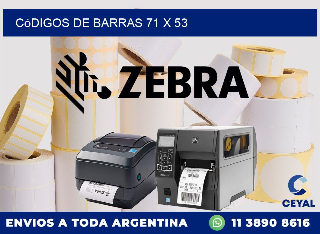 Códigos de Barras 71 x 53