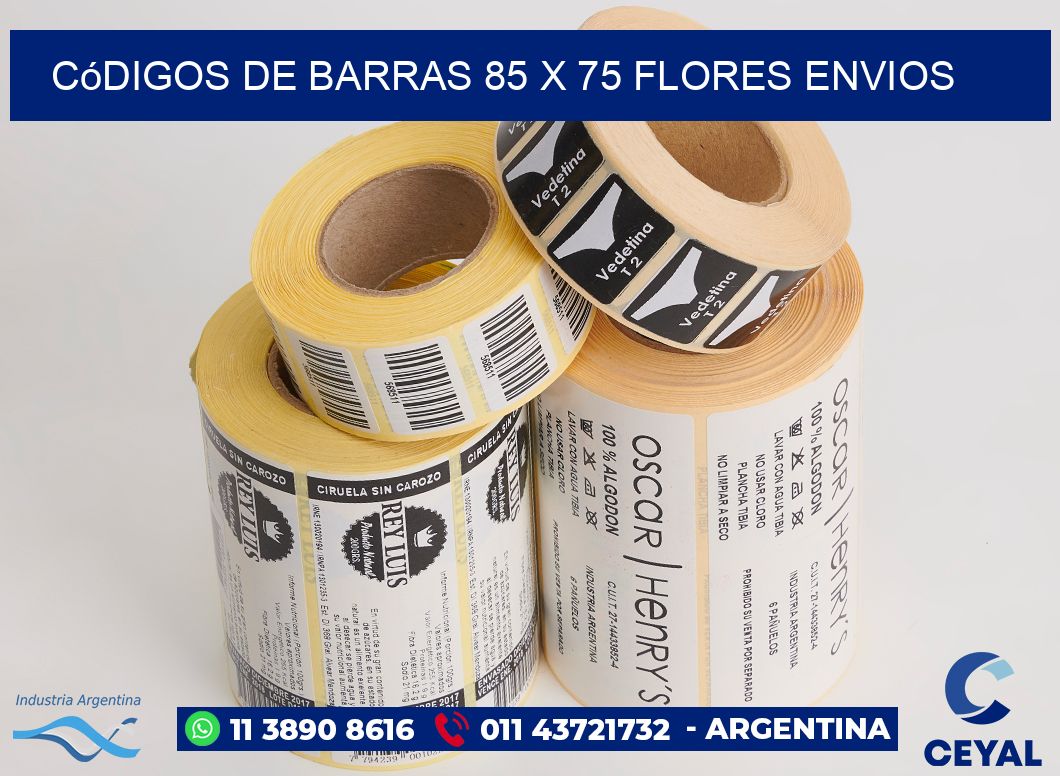 Códigos de Barras 85 x 75 flores envios