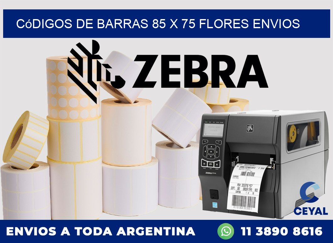 Códigos de Barras 85 x 75 flores envios