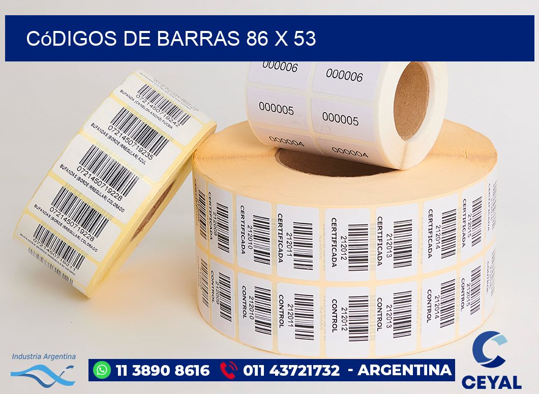 Códigos de Barras 86 x 53