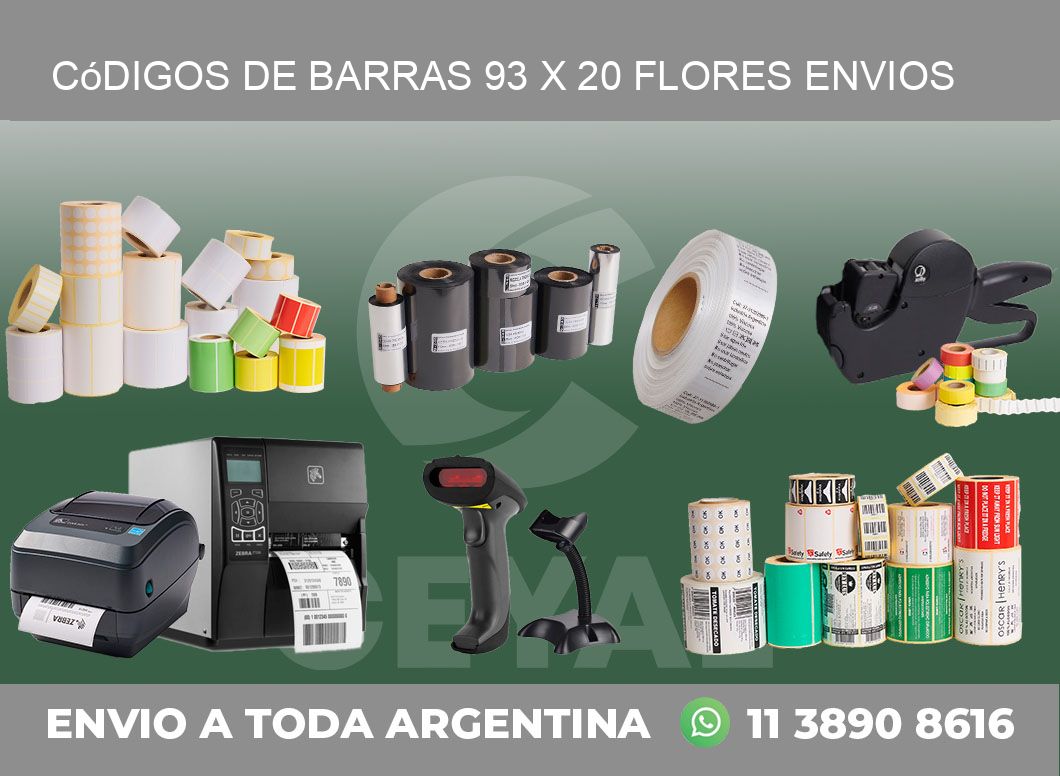 Códigos de Barras 93 x 20 flores envios