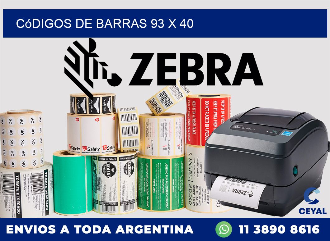 Códigos de Barras 93 x 40