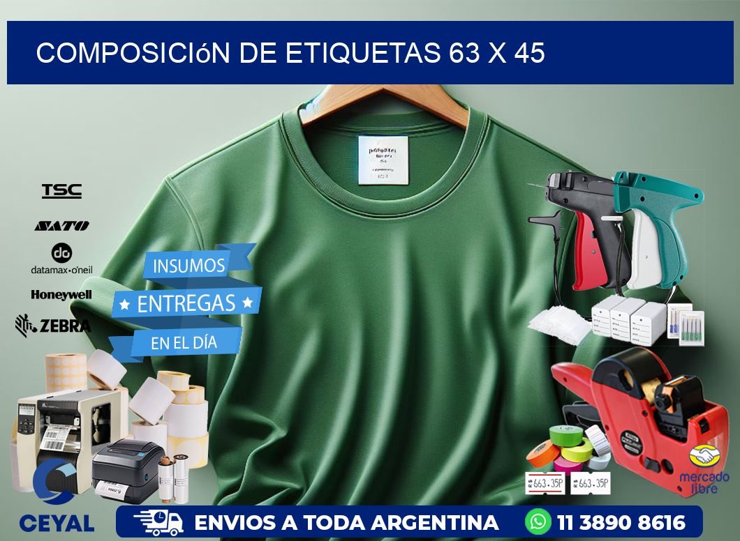 Composición de etiquetas 63 x 45