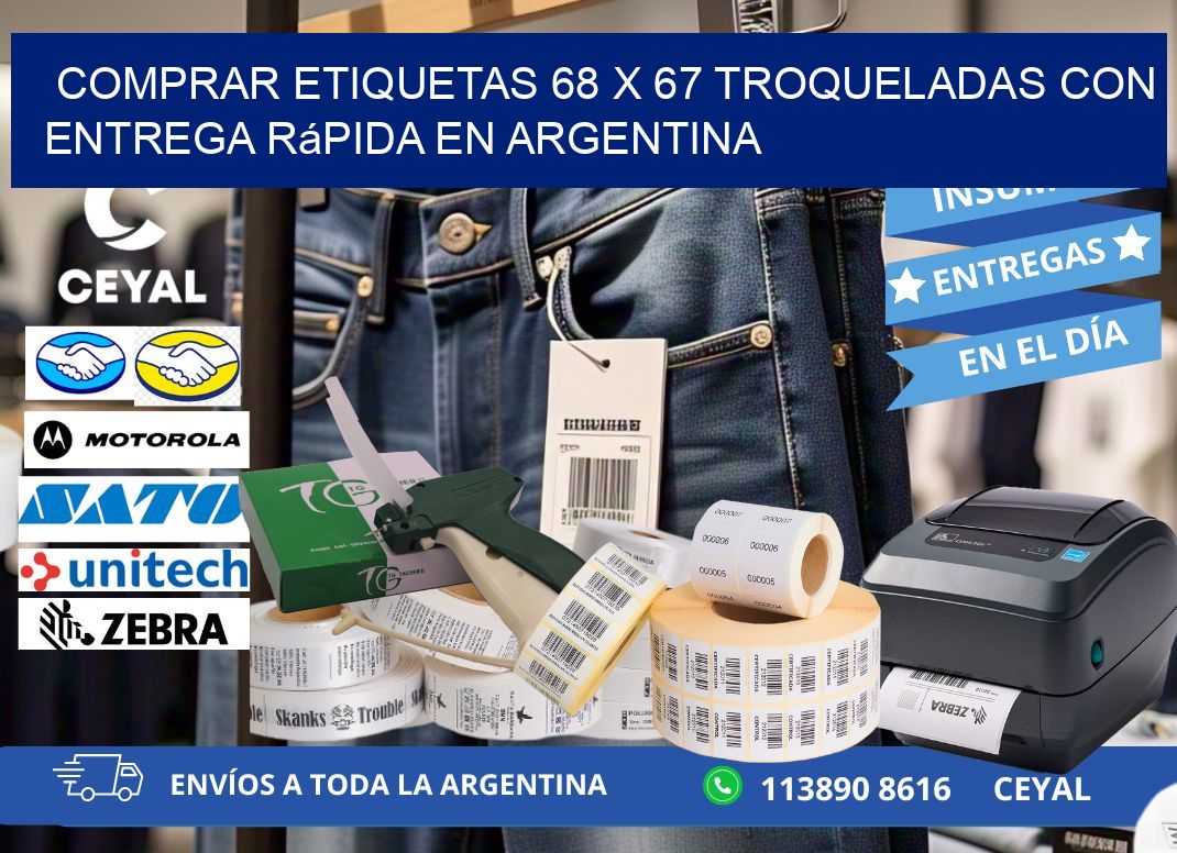 Comprar etiquetas 68 x 67 troqueladas con entrega rápida en Argentina