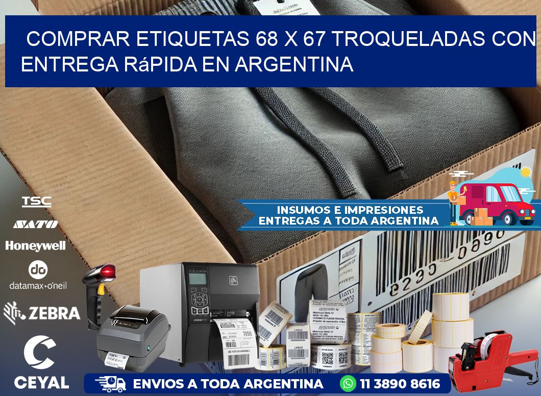 Comprar etiquetas 68 x 67 troqueladas con entrega rápida en Argentina