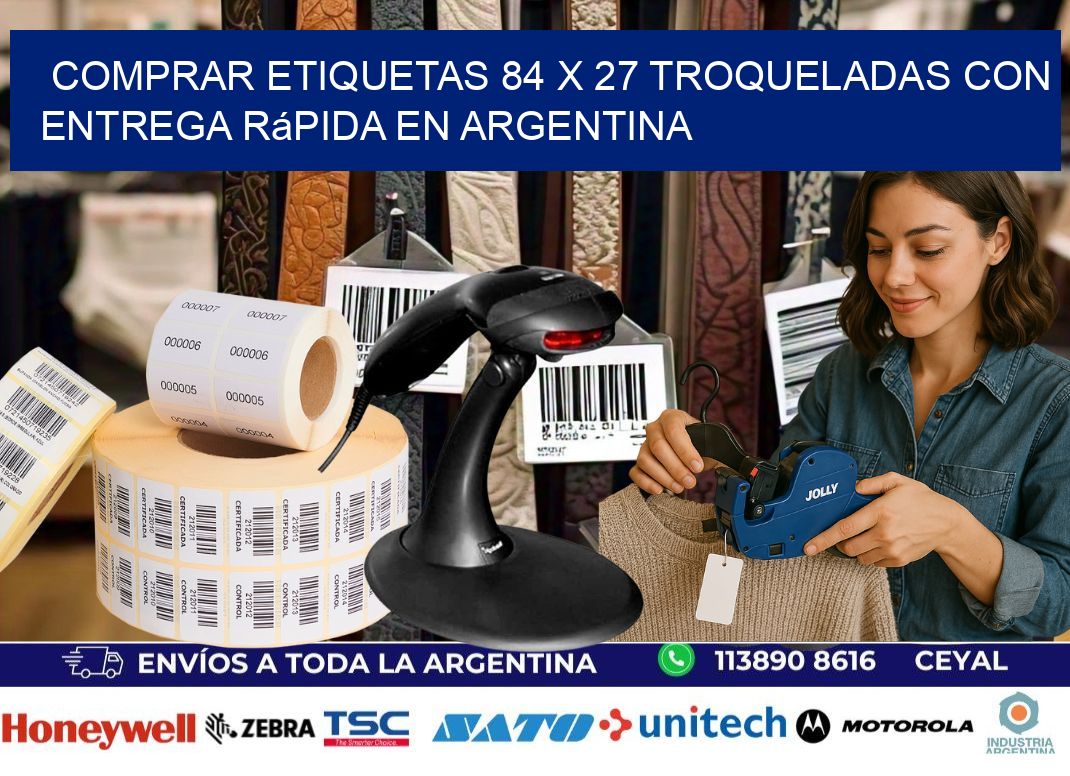 Comprar etiquetas 84 x 27 troqueladas con entrega rápida en Argentina