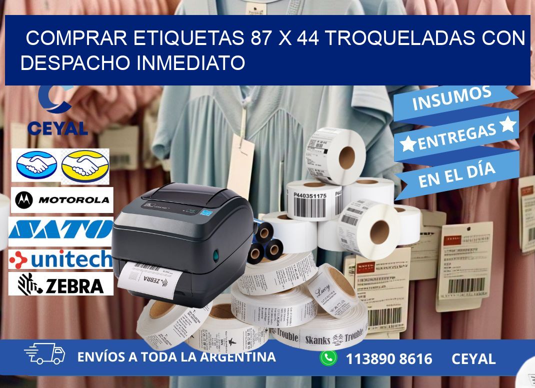 Comprar etiquetas 87 x 44 troqueladas con despacho inmediato