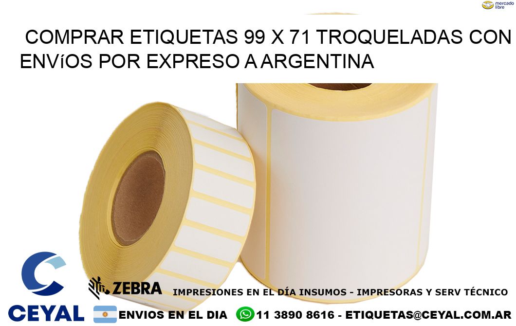 Comprar etiquetas 99 x 71 troqueladas con envíos por expreso a Argentina