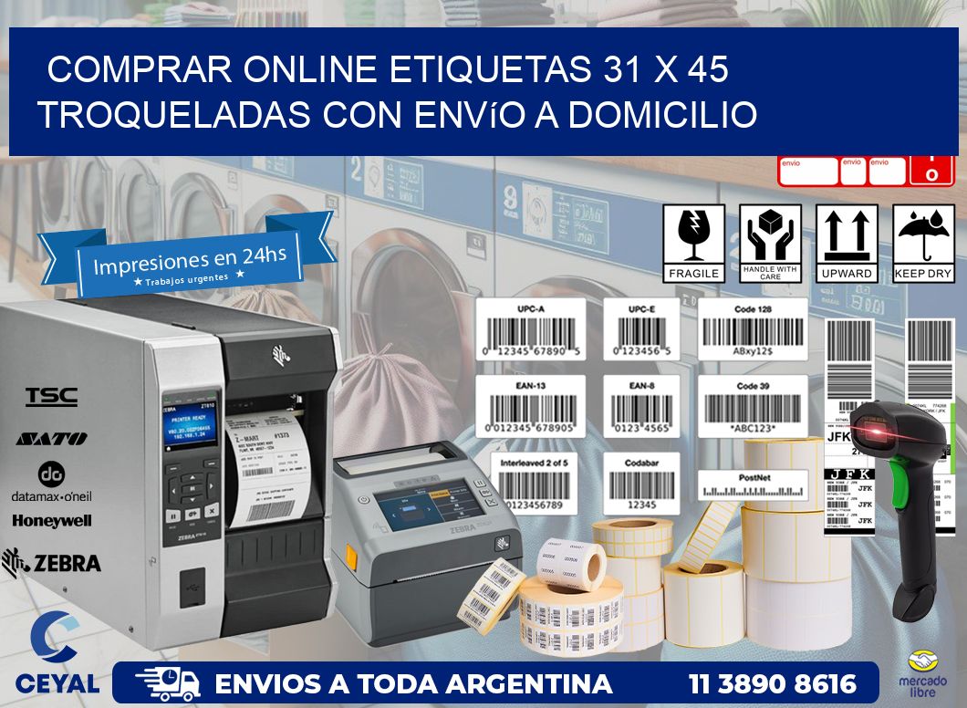 Comprar online etiquetas 31 x 45 troqueladas con envío a domicilio