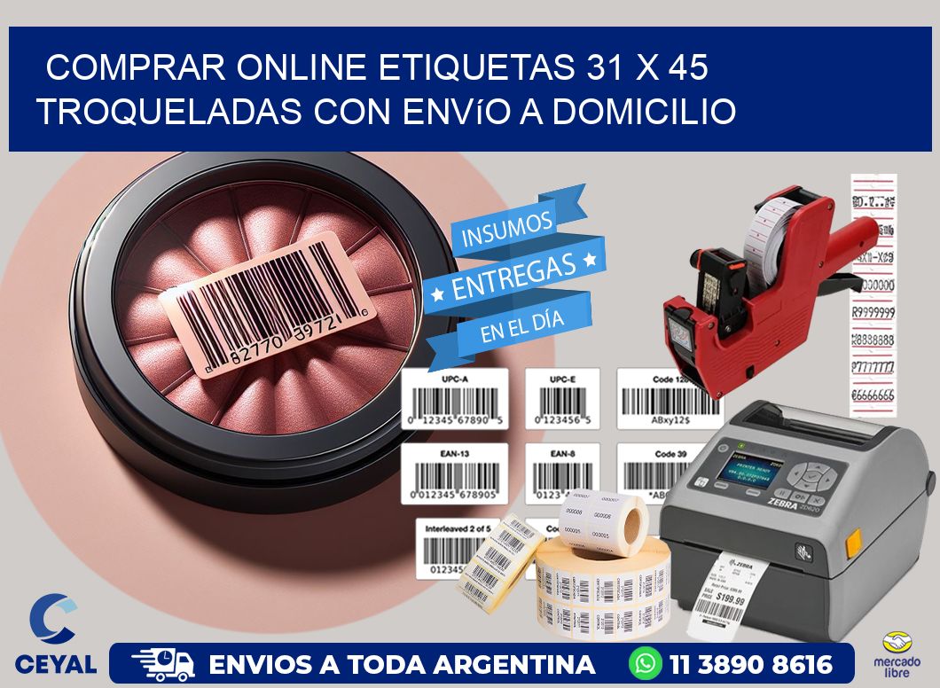 Comprar online etiquetas 31 x 45 troqueladas con envío a domicilio