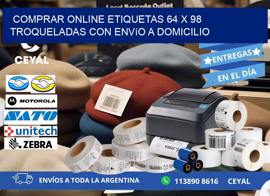 Comprar online etiquetas 64 x 98 troqueladas con envío a domicilio