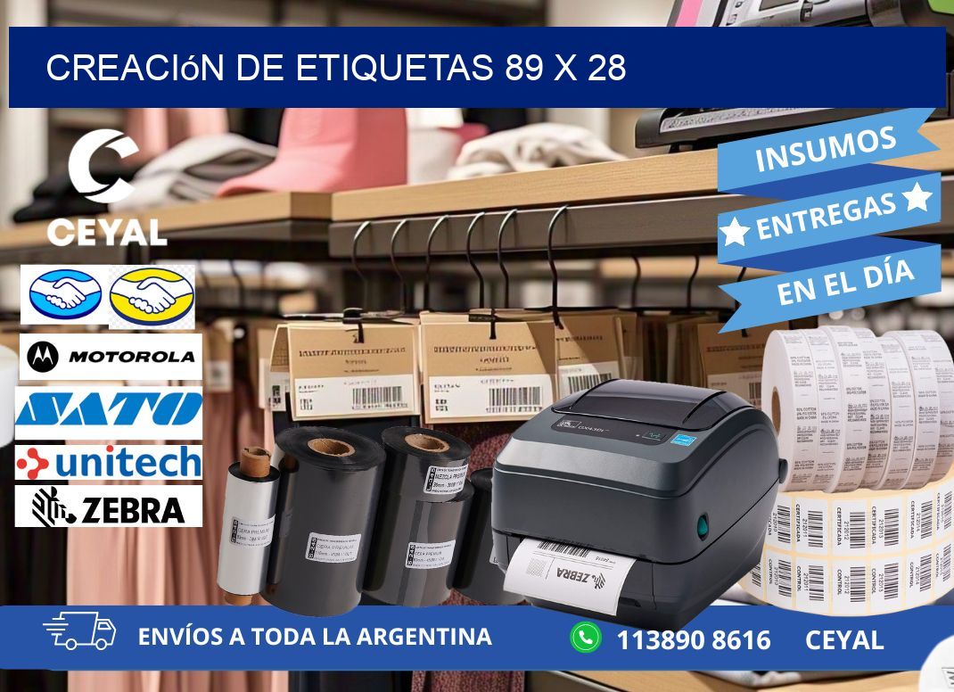 Creación de etiquetas 89 x 28