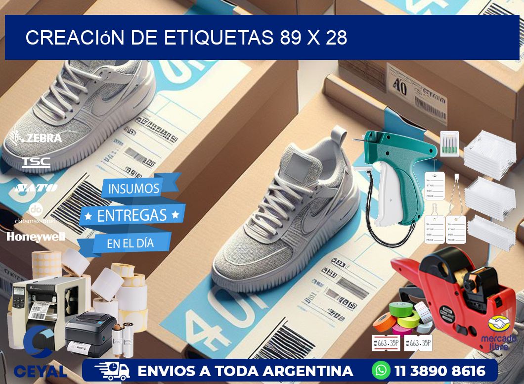 Creación de etiquetas 89 x 28