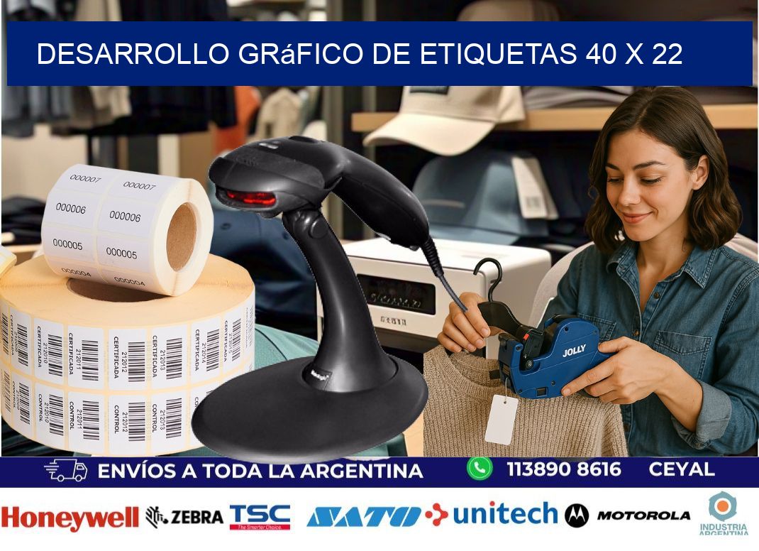 Desarrollo gráfico de etiquetas 40 x 22