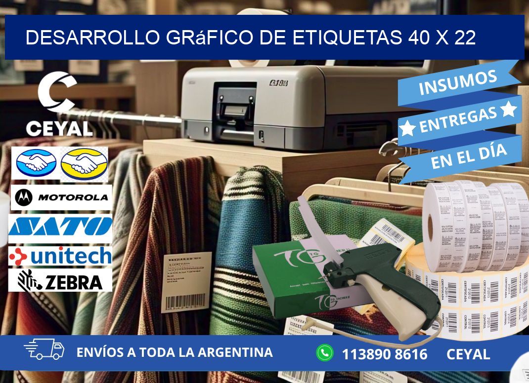 Desarrollo gráfico de etiquetas 40 x 22