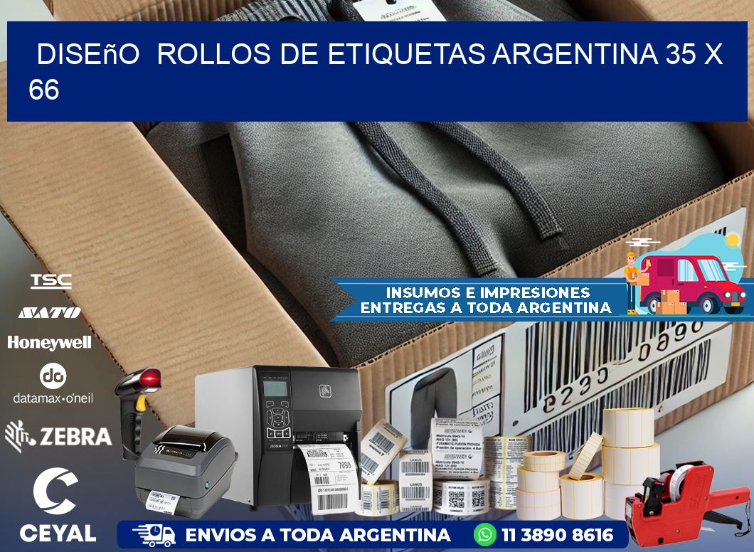 Diseño  ROLLOS DE ETIQUETAS ARGENTINA 35 x 66