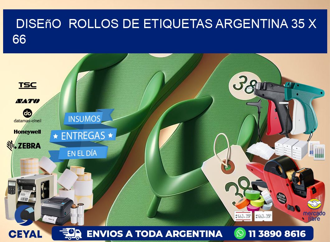Diseño  ROLLOS DE ETIQUETAS ARGENTINA 35 x 66