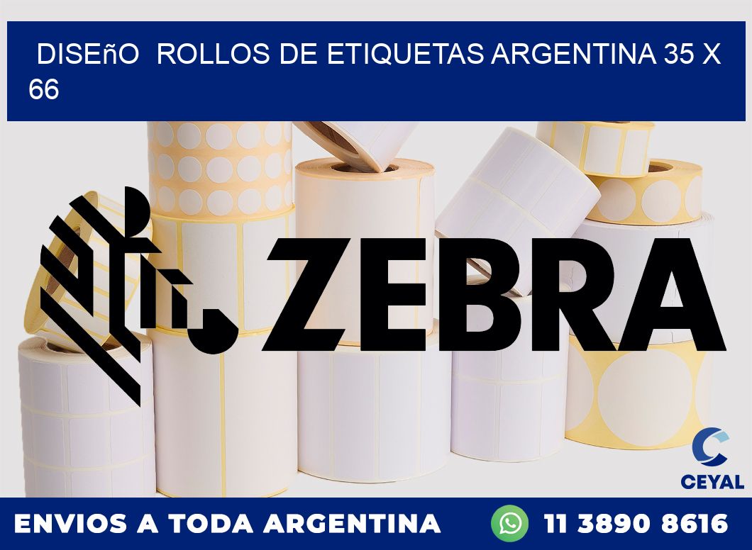 Diseño  ROLLOS DE ETIQUETAS ARGENTINA 35 x 66