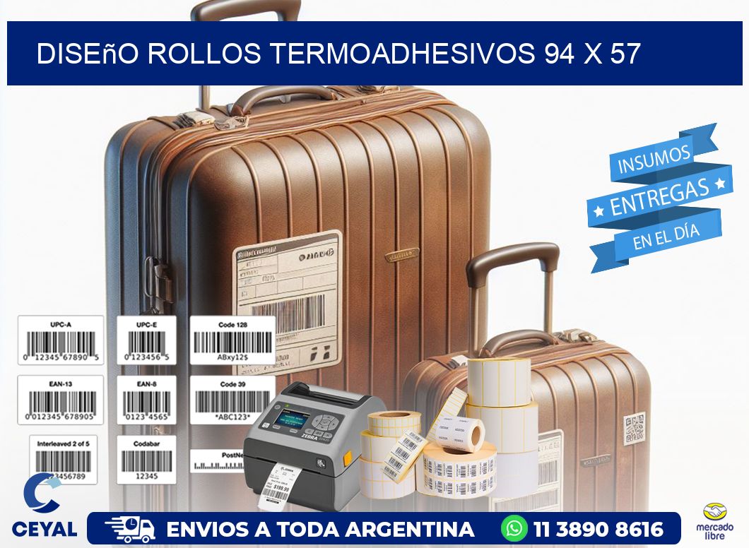 Diseño ROLLOS TERMOADHESIVOS 94 x 57