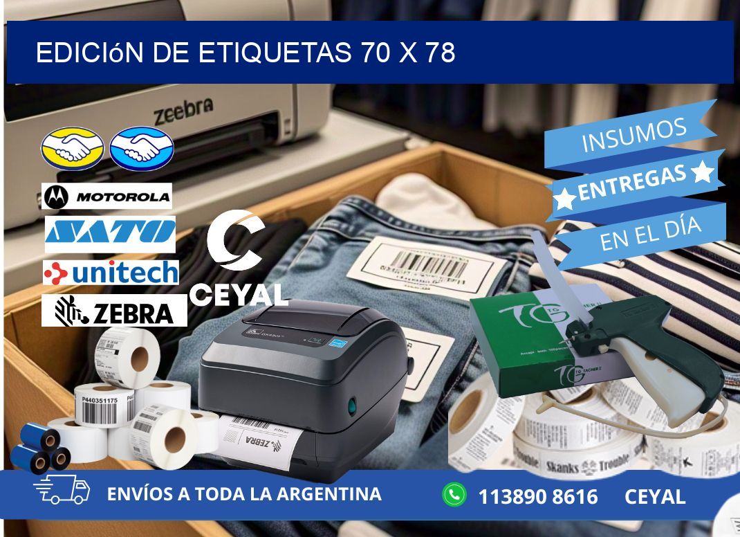 Edición de etiquetas 70 x 78