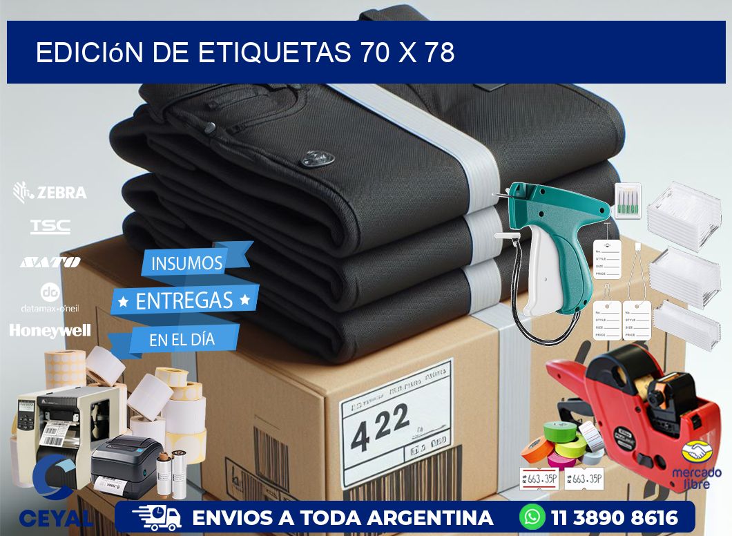 Edición de etiquetas 70 x 78