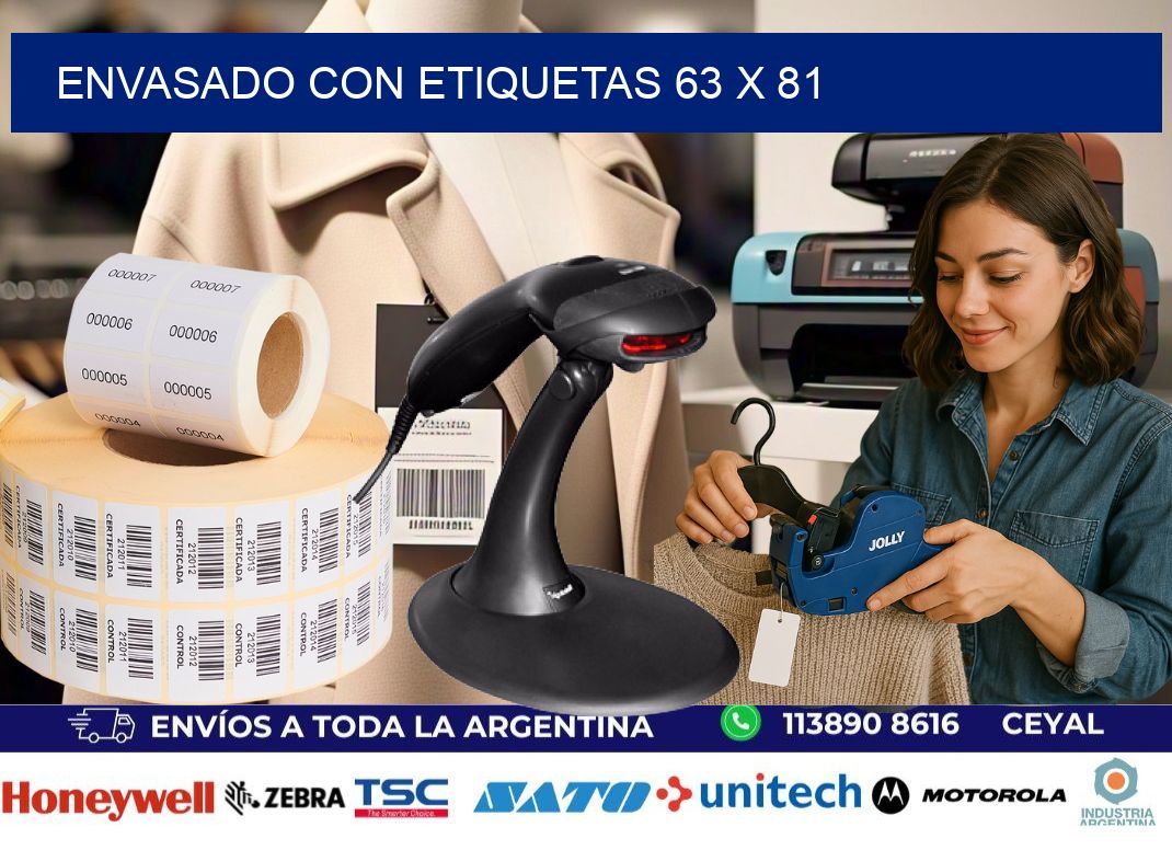 Envasado con etiquetas 63 x 81