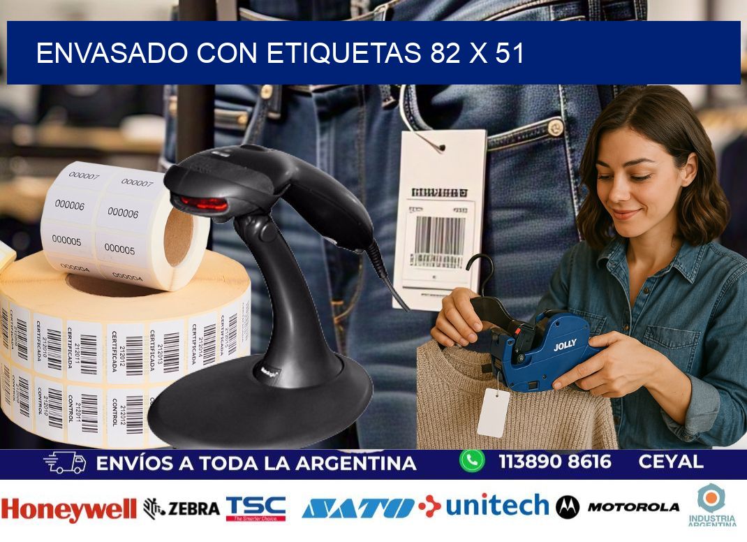 Envasado con etiquetas 82 x 51