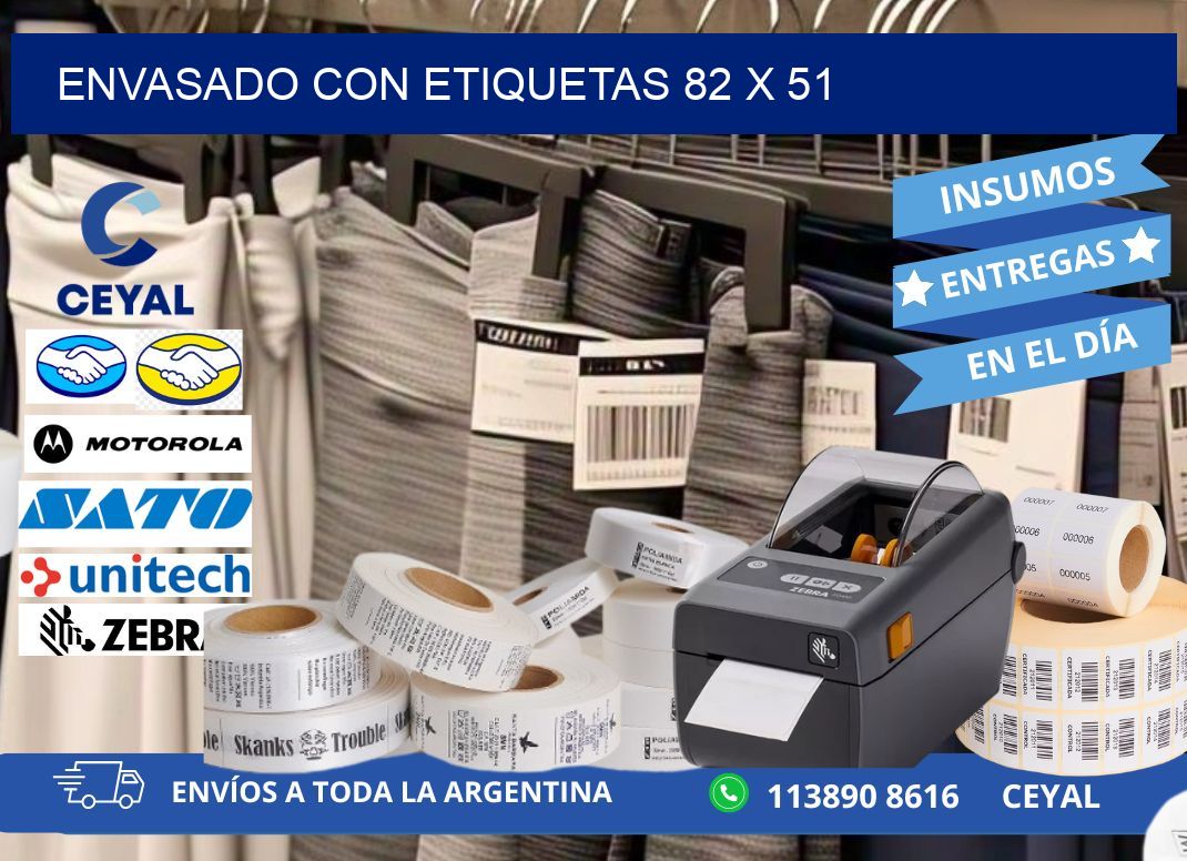Envasado con etiquetas 82 x 51