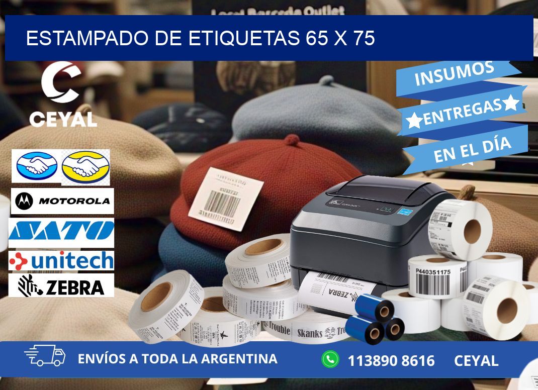 Estampado de etiquetas 65 x 75