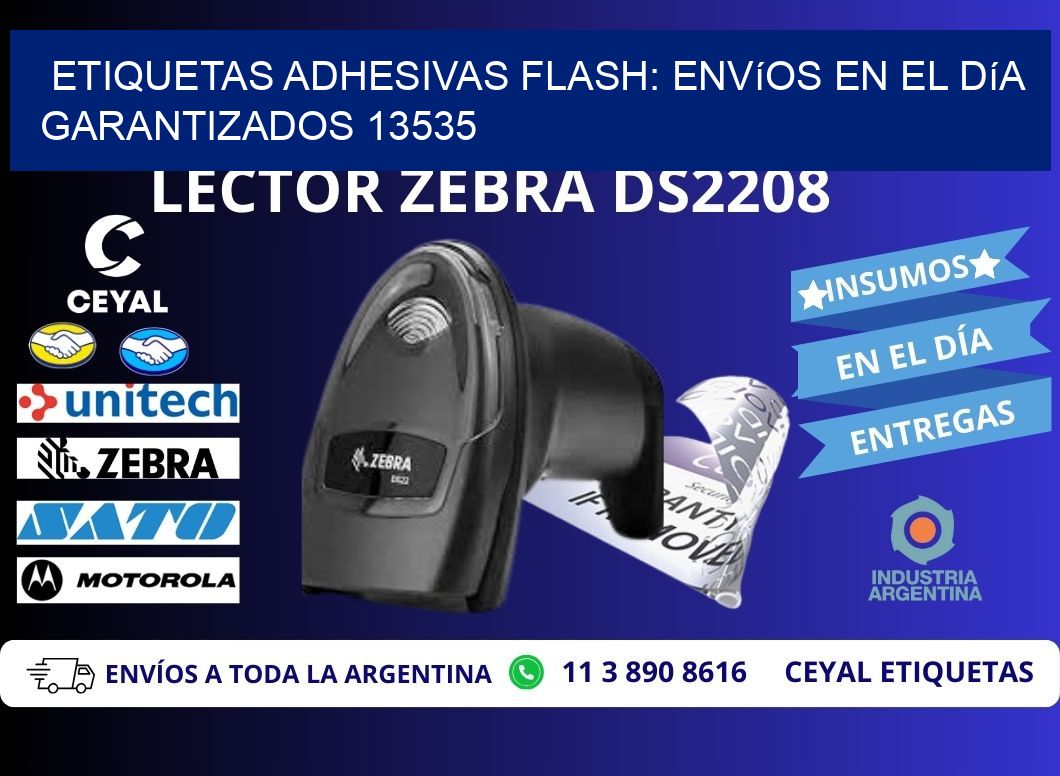Etiquetas adhesivas Flash: Envíos en el Día Garantizados 13535