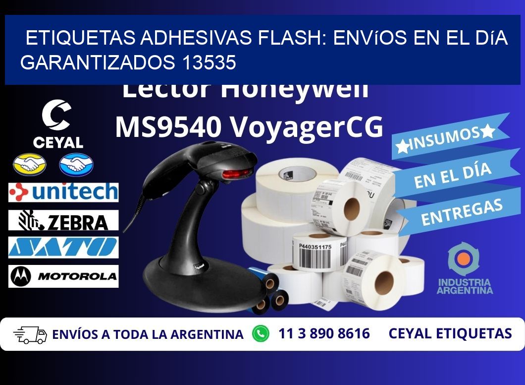 Etiquetas adhesivas Flash: Envíos en el Día Garantizados 13535