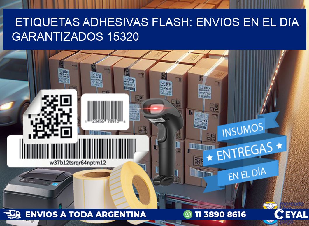 Etiquetas adhesivas Flash: Envíos en el Día Garantizados 15320