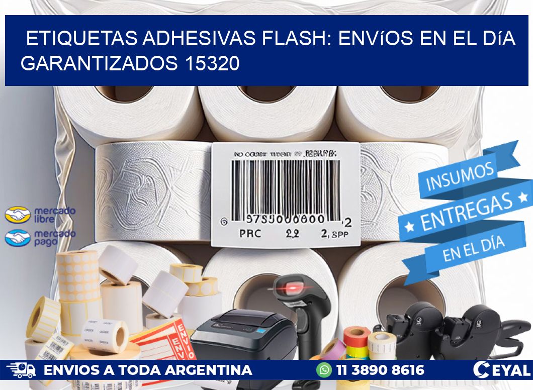 Etiquetas adhesivas Flash: Envíos en el Día Garantizados 15320