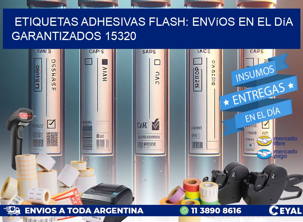 Etiquetas adhesivas Flash: Envíos en el Día Garantizados 15320