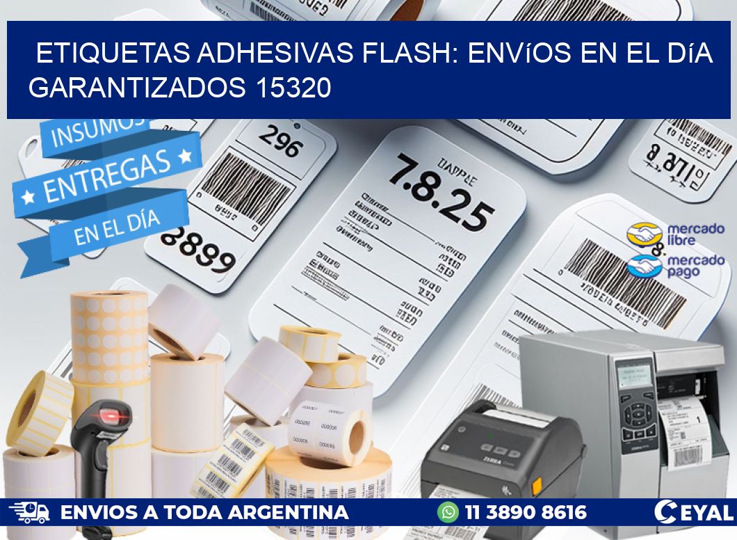 Etiquetas adhesivas Flash: Envíos en el Día Garantizados 15320