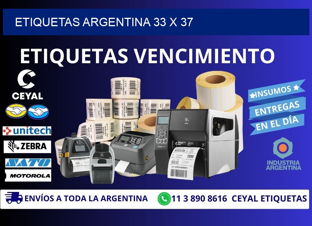 Etiquetas argentina 33 x 37