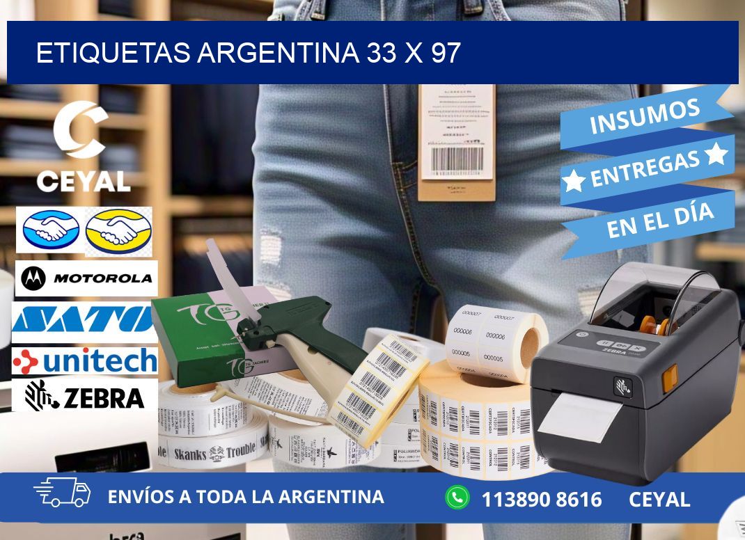 Etiquetas argentina 33 x 97