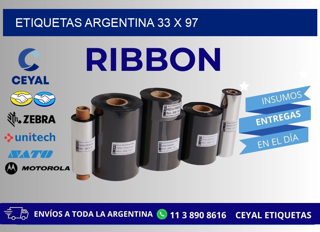 Etiquetas argentina 33 x 97