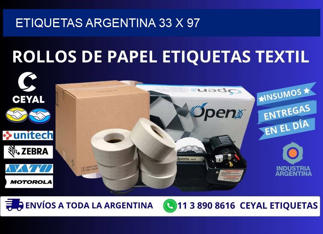 Etiquetas argentina 33 x 97