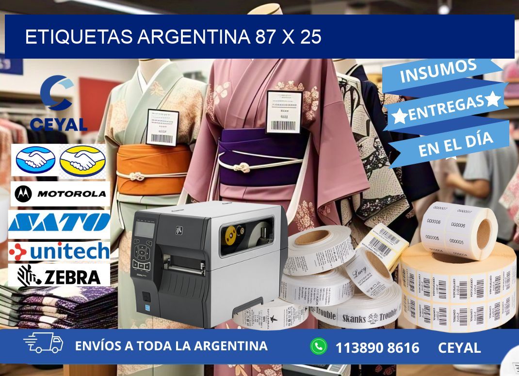 Etiquetas argentina 87 x 25