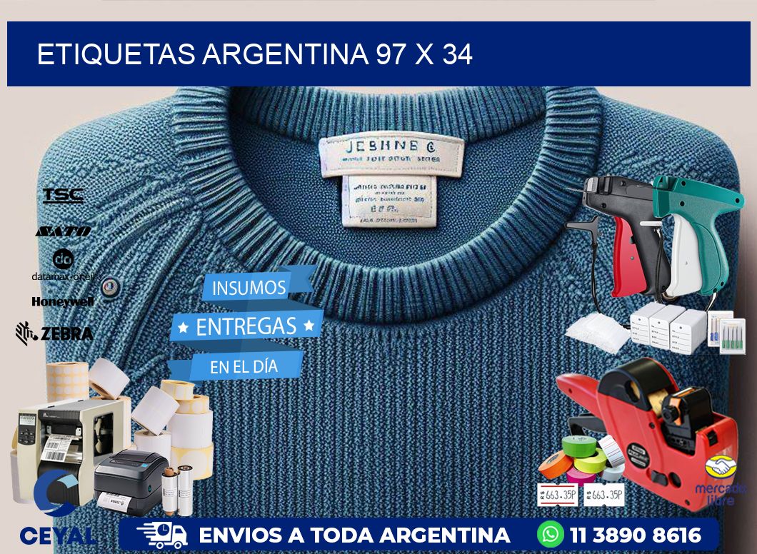 Etiquetas argentina 97 x 34