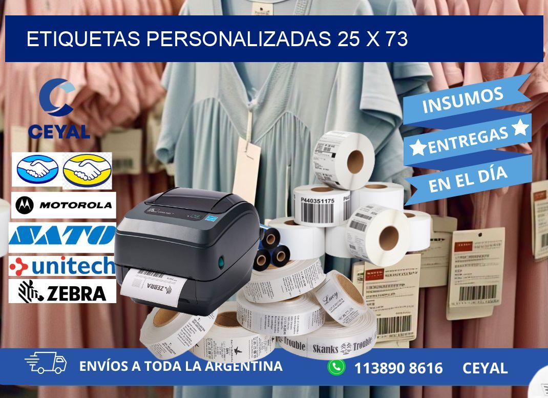 Etiquetas personalizadas 25 x 73