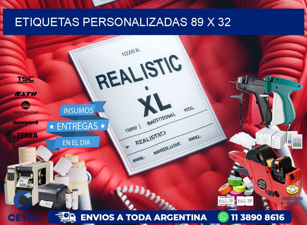 Etiquetas personalizadas 89 x 32