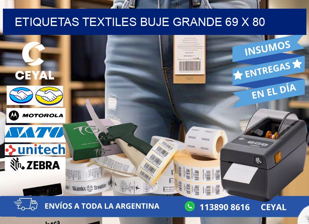 Etiquetas textiles buje grande 69 x 80