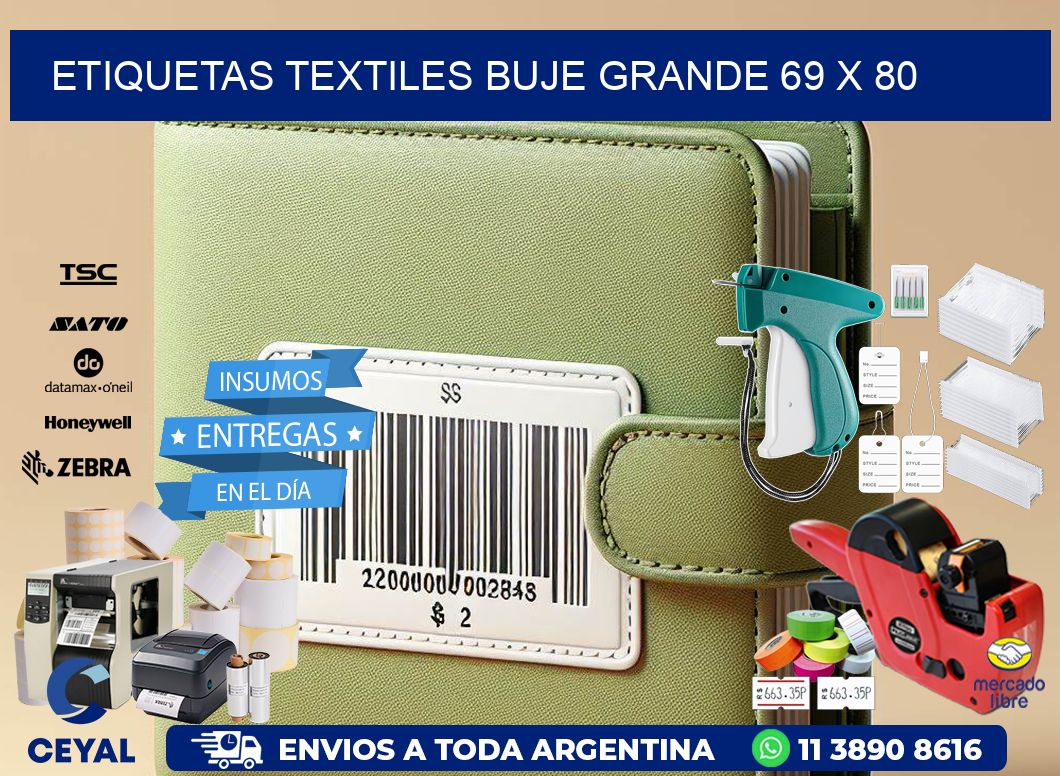 Etiquetas textiles buje grande 69 x 80
