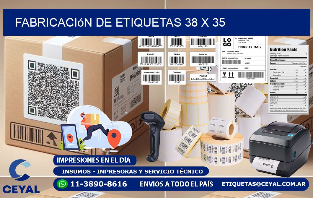 Fabricación de etiquetas 38 x 35